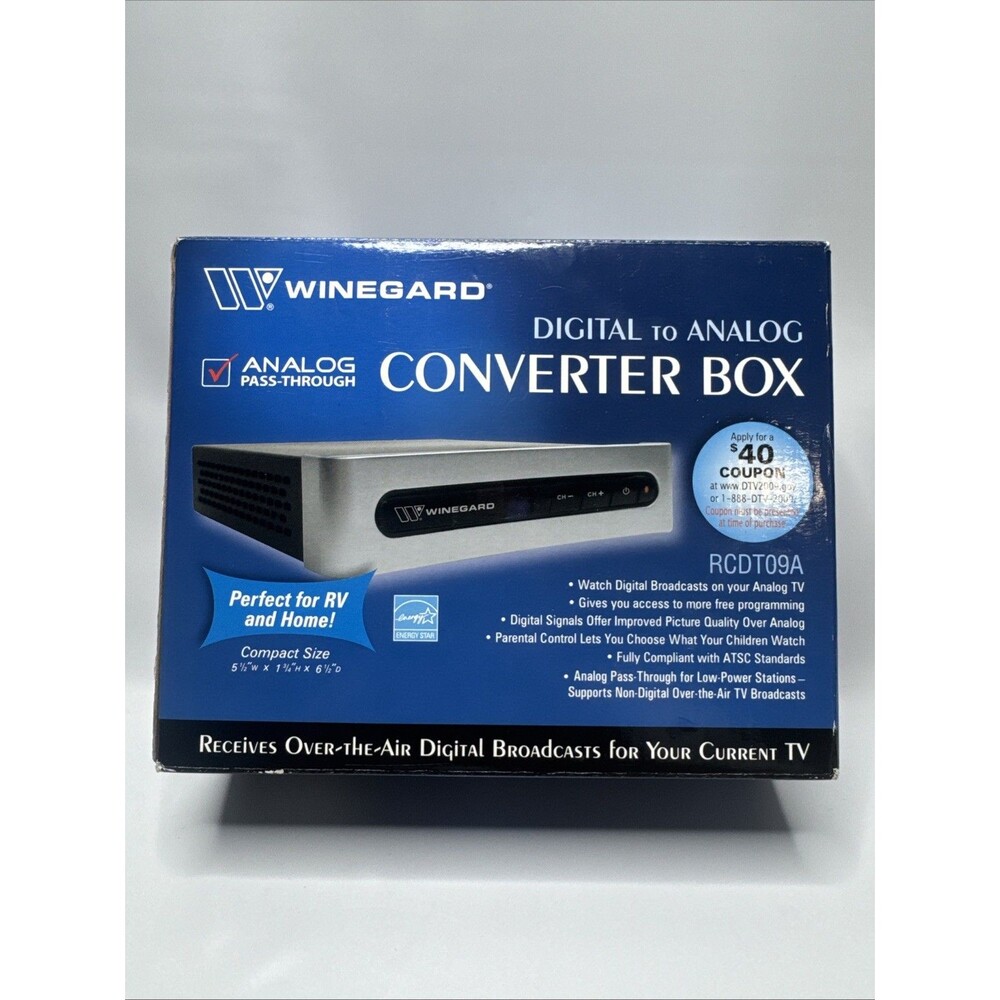 WINEGAR DIGITAL to ANALOG CONVERTER BOX RC-DT09 Tested